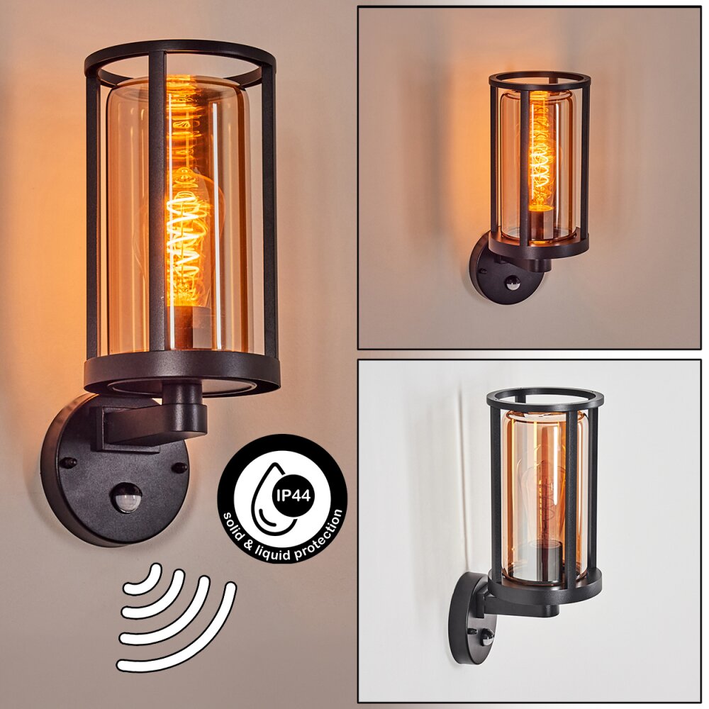 Martinha Außenwandleuchte Schwarz, 1-flammig, Bewegungsmelder main product photo