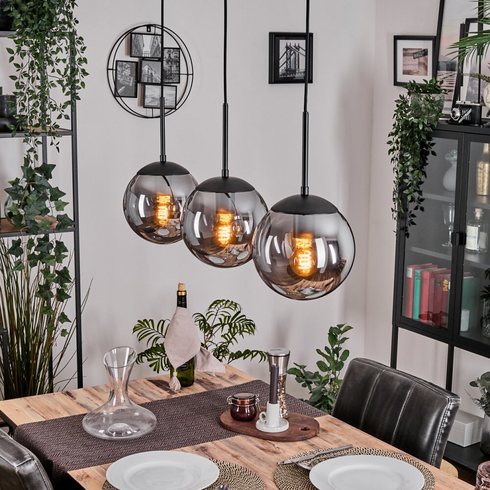 Gastor Hängeleuchte Glas 20 cm Klar, Rauchfarben, 3-flammig main product photo