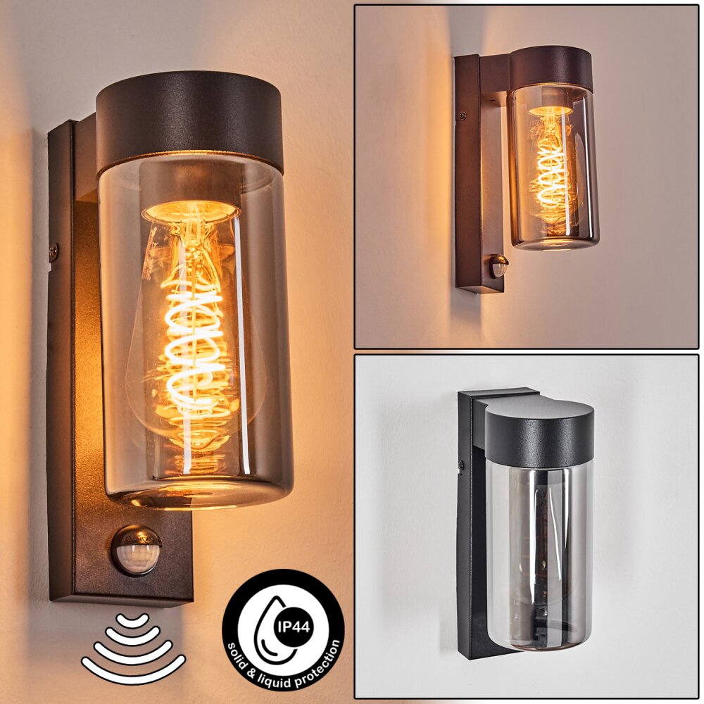 Encoberta Außenwandleuchte Schwarz, 1-flammig, Bewegungsmelder main product photo