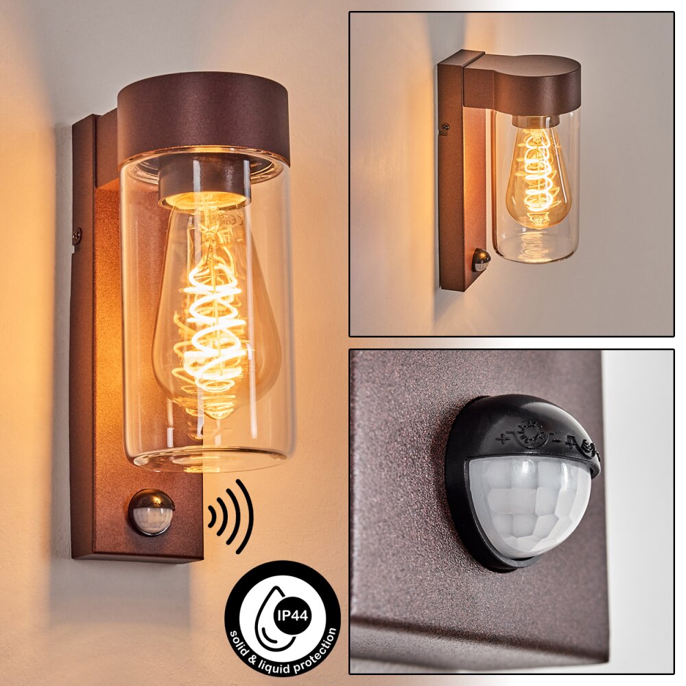 Encoberta Außenwandleuchte Rostfarben, 1-flammig, Bewegungsmelder main product photo