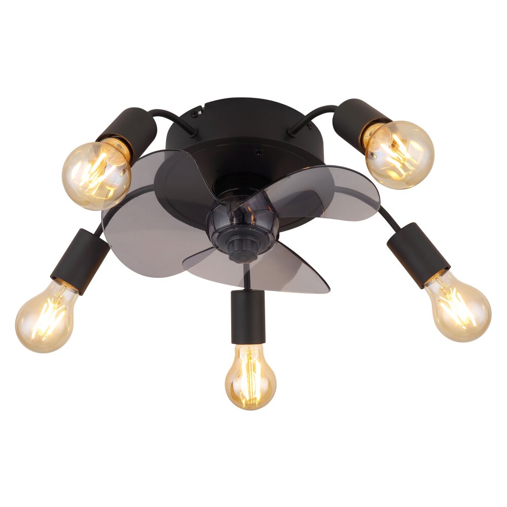 Globo Alisha Deckenventilator Schwarz, 5-flammig, Fernbedienung main product photo