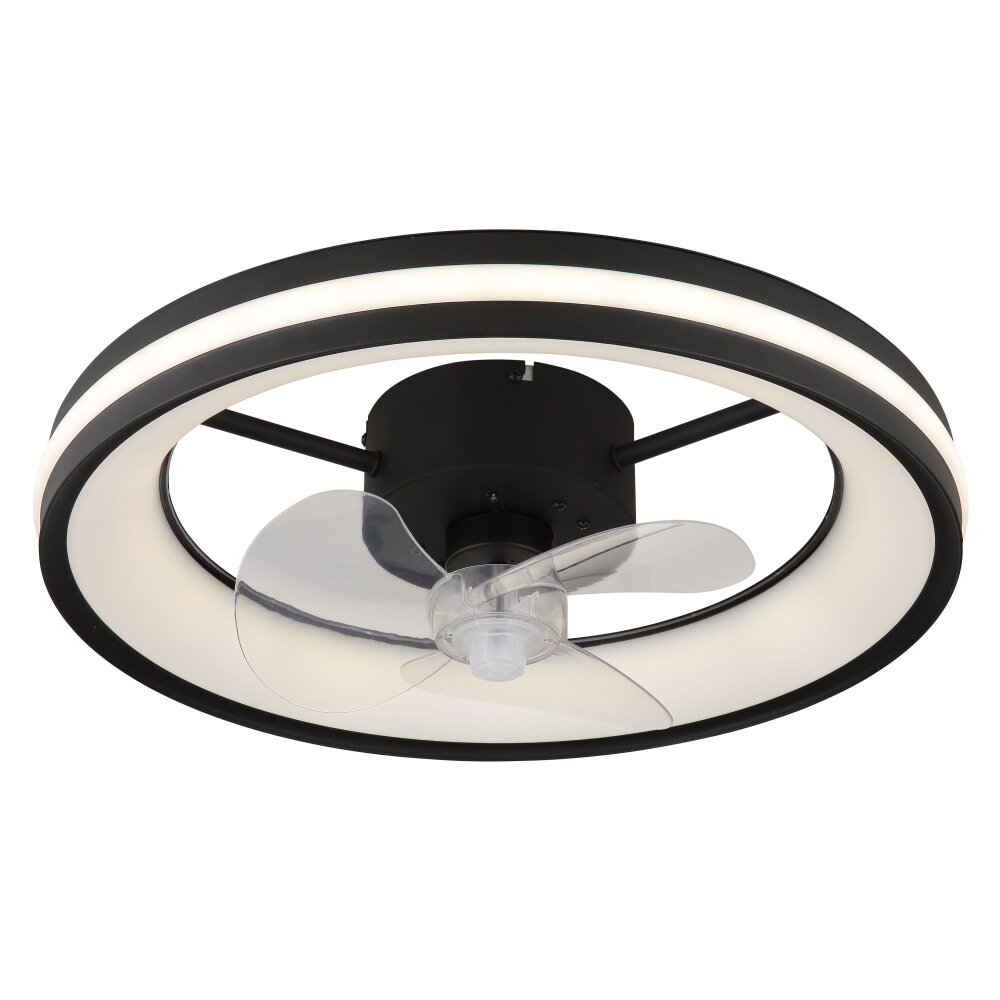 Globo Gatian Deckenventilator LED Schwarz, 1-flammig, Fernbedienung main product photo