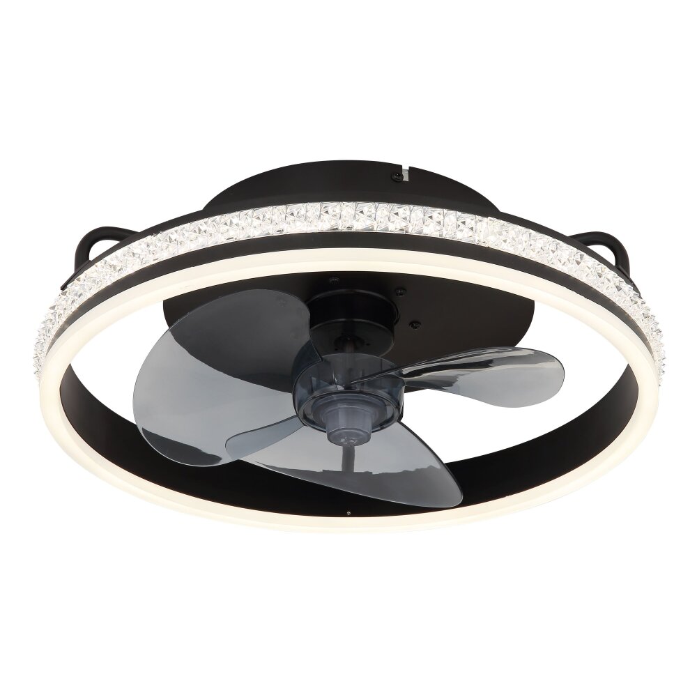 Globo Cataleya Deckenventilator LED Schwarz, 1-flammig, Fernbedienung main product photo