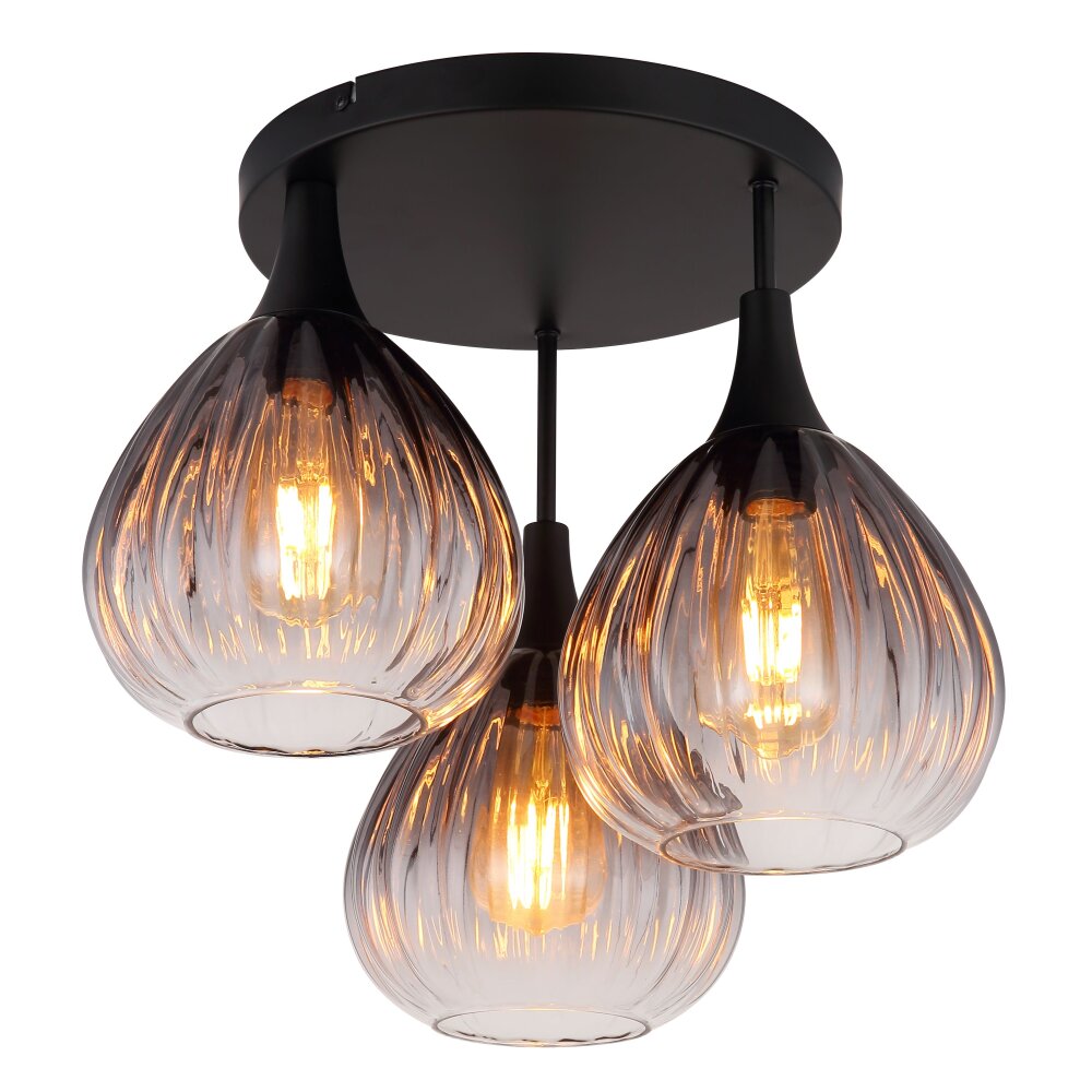 Globo Olsen Deckenleuchte Schwarz, 3-flammig main product photo