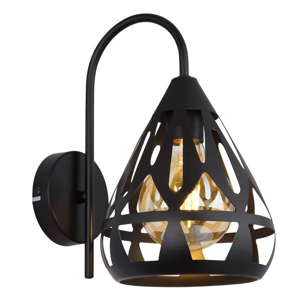 Globo Hassan Wandleuchte Schwarz, 1-flammig main product photo