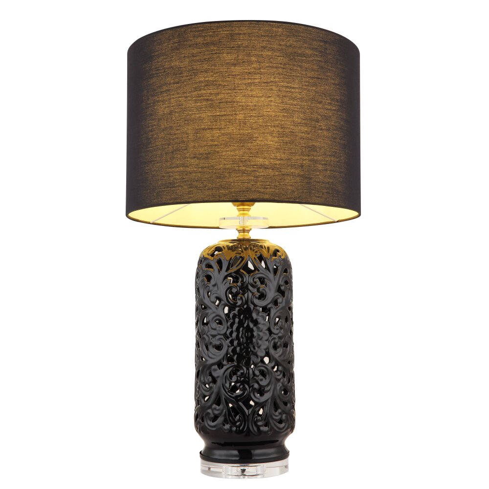 Globo Sebastian Tischleuchte Schwarz, Transparent, Klar, 1-flammig