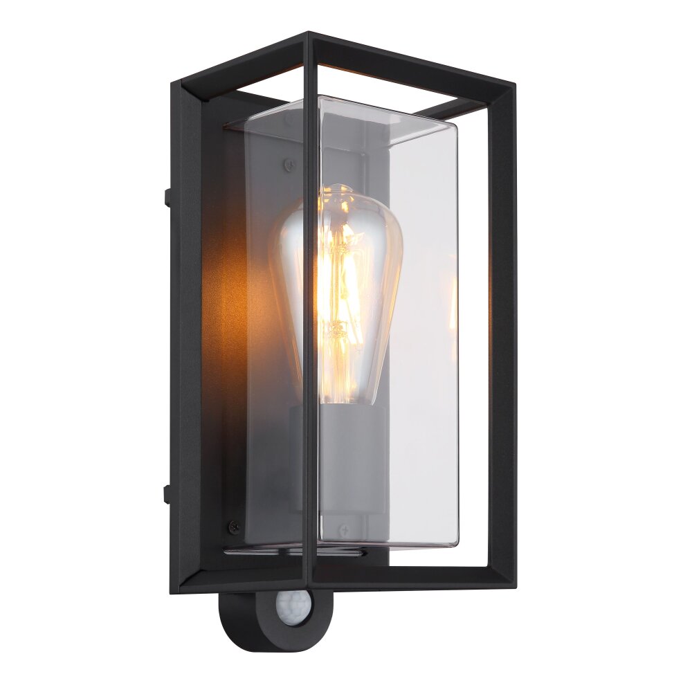 Globo Logana Außenleuchte Schwarz, 1-flammig, Bewegungsmelder main product photo