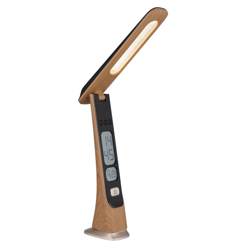 Globo Averie Tischleuchte LED Holz dunkel, Naturfarben, Schwarz, 1-flammig main product photo