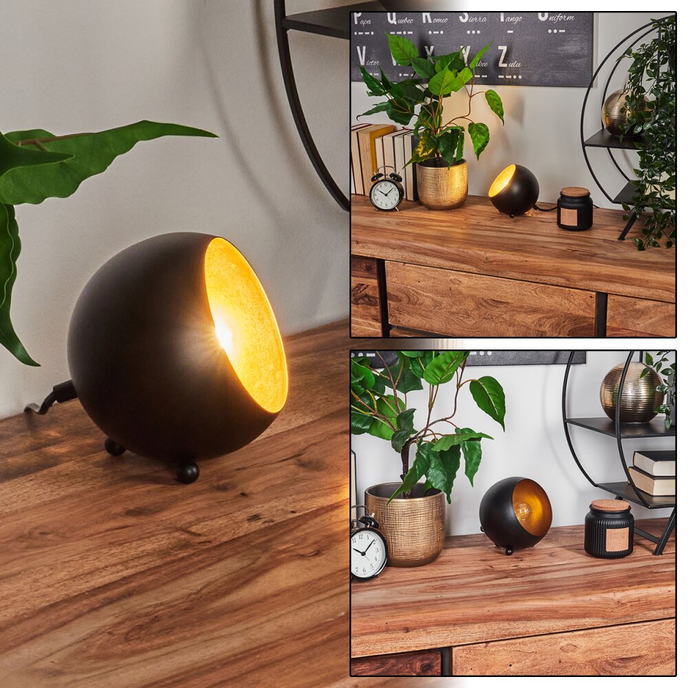 Hajo Tischleuchte Schwarz-Gold, 1-flammig main product photo