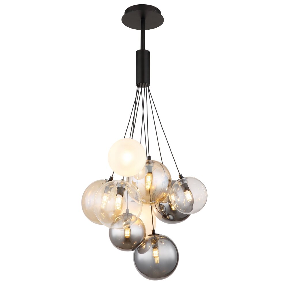 Globo Ballgi Hängeleuchte Schwarz, 9-flammig main product photo