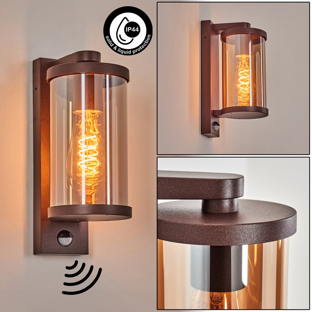 Telhada Außenwandleuchte Rostfarben, 1-flammig, Bewegungsmelder main product photo