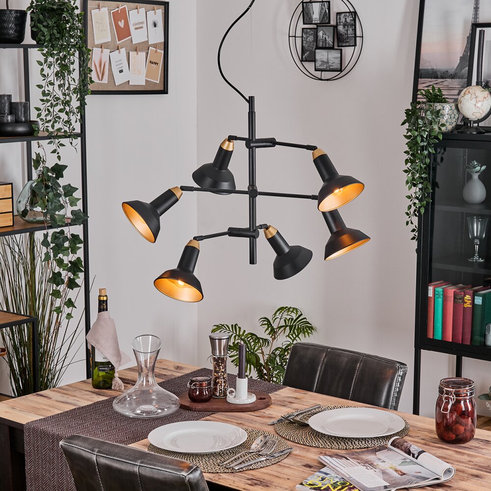 Vouzy Pendelleuchte Schwarz, 6-flammig main product photo