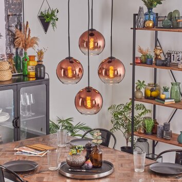 Koyoto Hängeleuchte 20 cm Klar, Kupferfarben, 4-flammig Koyoto Hängeleuchte 20 cm Klar, Kupferfarben, 4-flammig