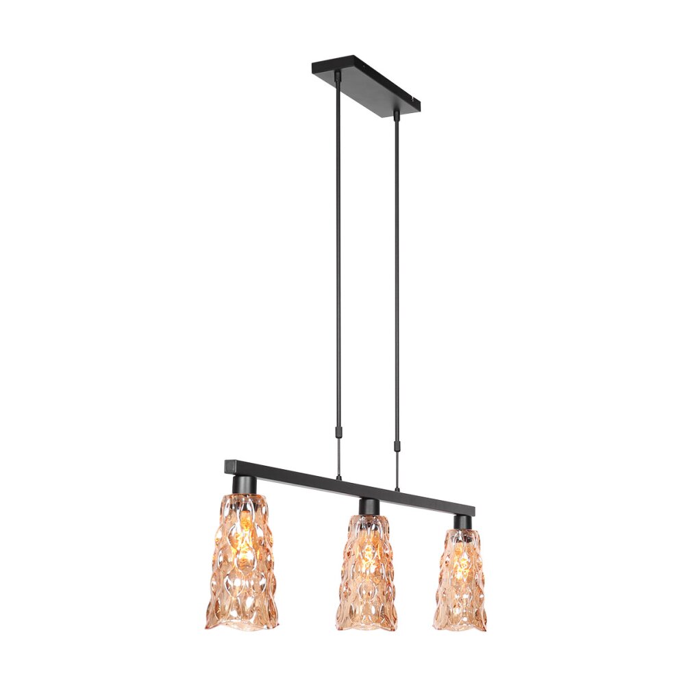 Steinhauer Vidrio Pendelleuchte Schwarz, 3-flammig main product photo