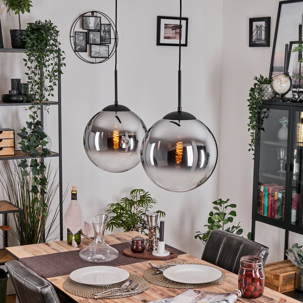 Gastor Hängeleuchte Glas 30 cm Schwarz, 2-flammig main product photo