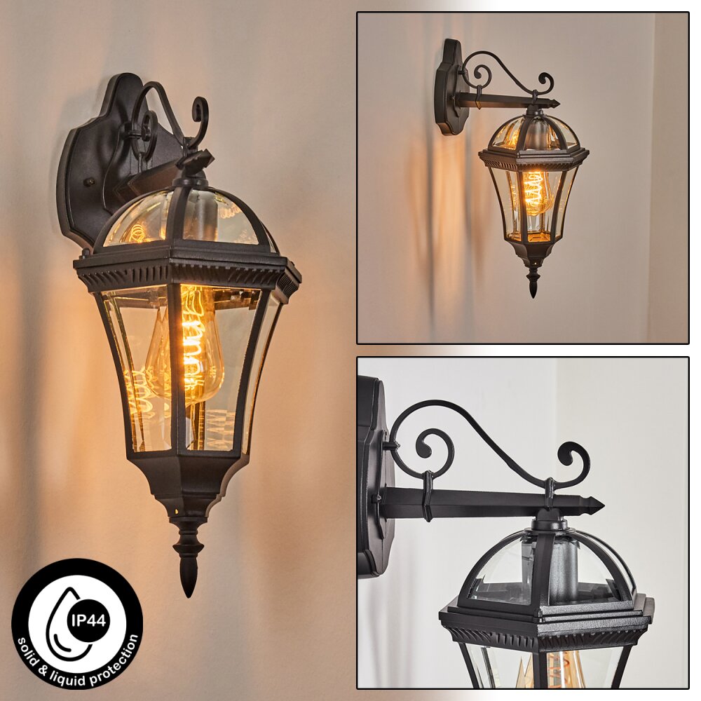 Lavajo Außenwandleuchte Schwarz, 1-flammig main product photo