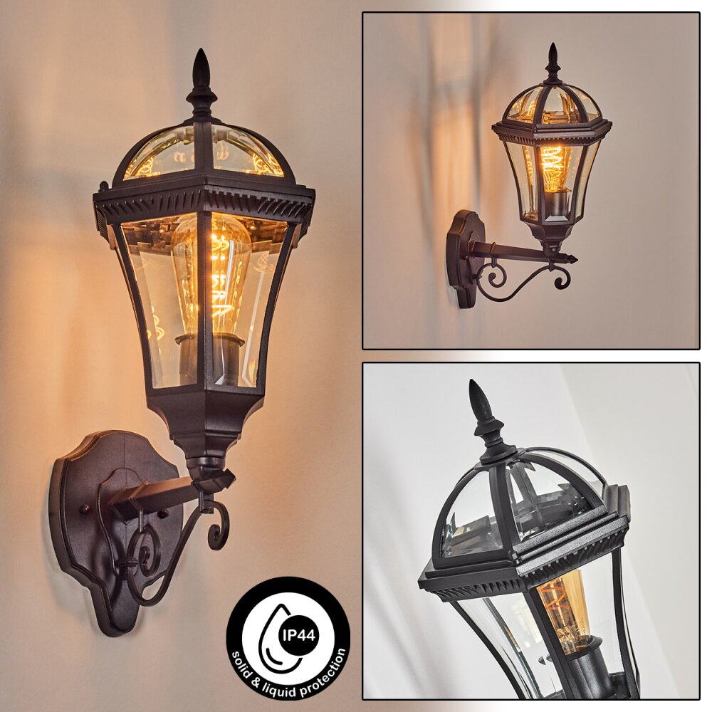 Lavajo Außenwandleuchte Schwarz, 1-flammig main product photo
