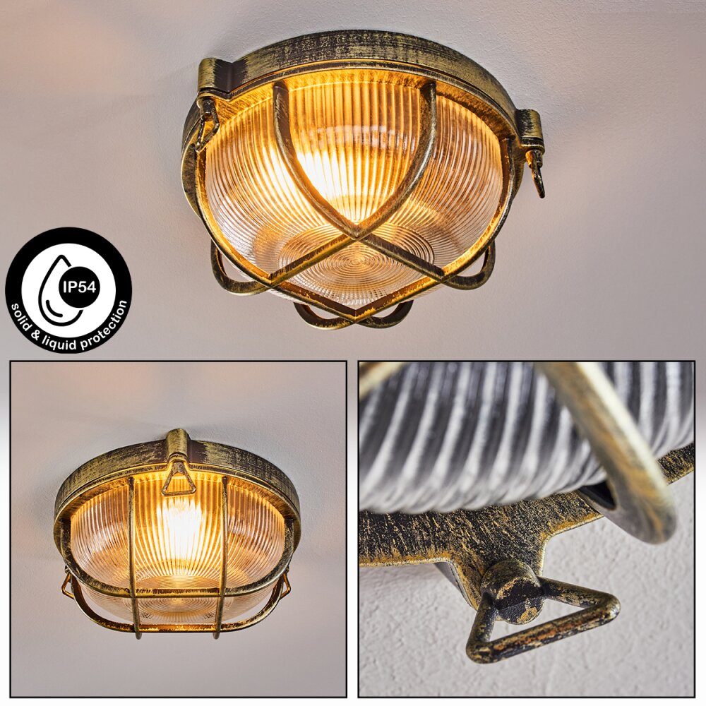Godel Außendeckenleuchte Gold, Schwarz, 1-flammig main product photo