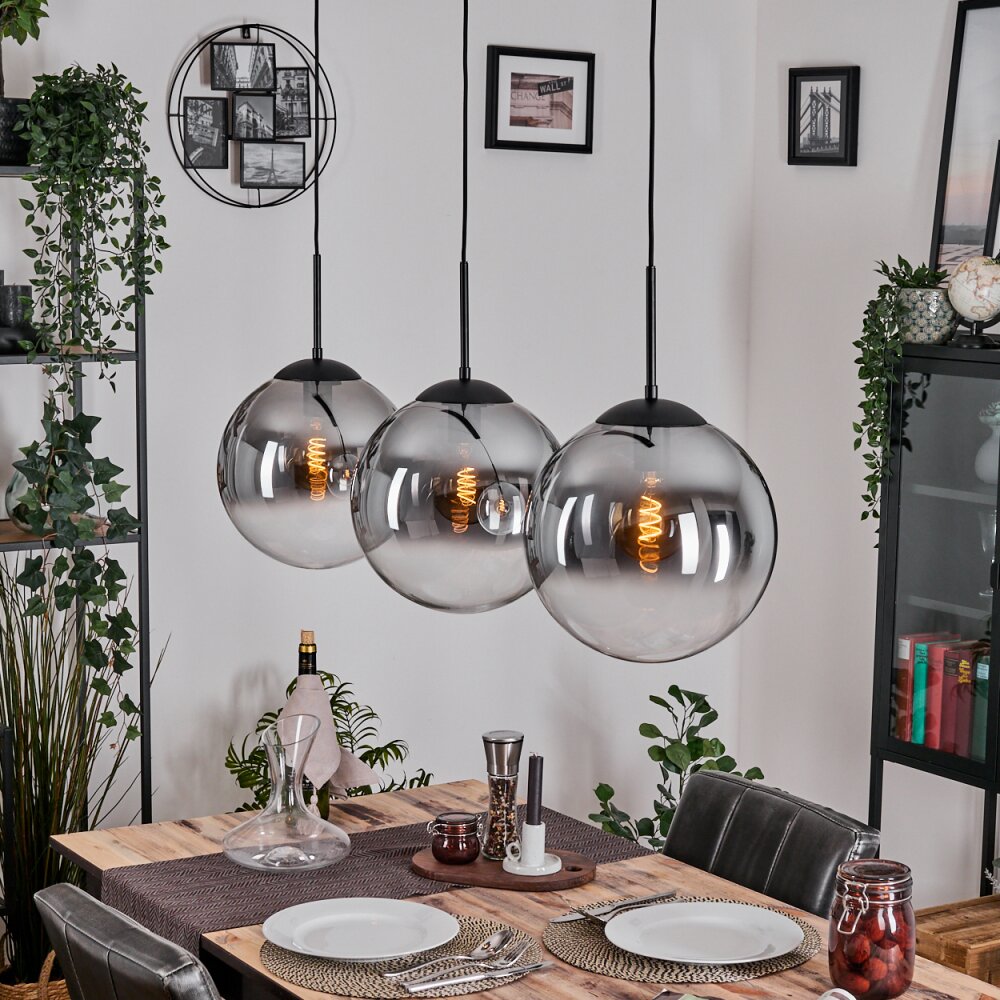 Gastor Hängeleuchte Glas 30 cm Klar, Rauchfarben, 3-flammig main product photo