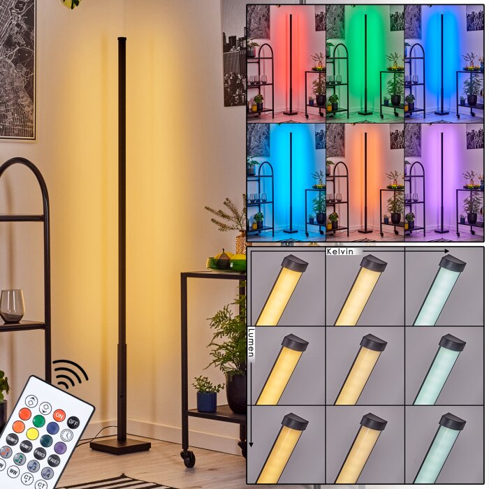 Uglestrup Stehleuchte LED Schwarz, 1-flammig, Fernbedienung, Farbwechsler Uglestrup Stehleuchte LED Schwarz, 1-flammig, Fernbedienung, Farbwechsler
