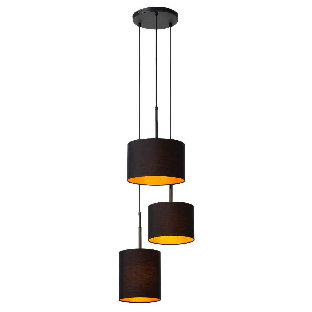 Lucide MAYA Pendelleuchte Schwarz, 3-flammig main product photo
