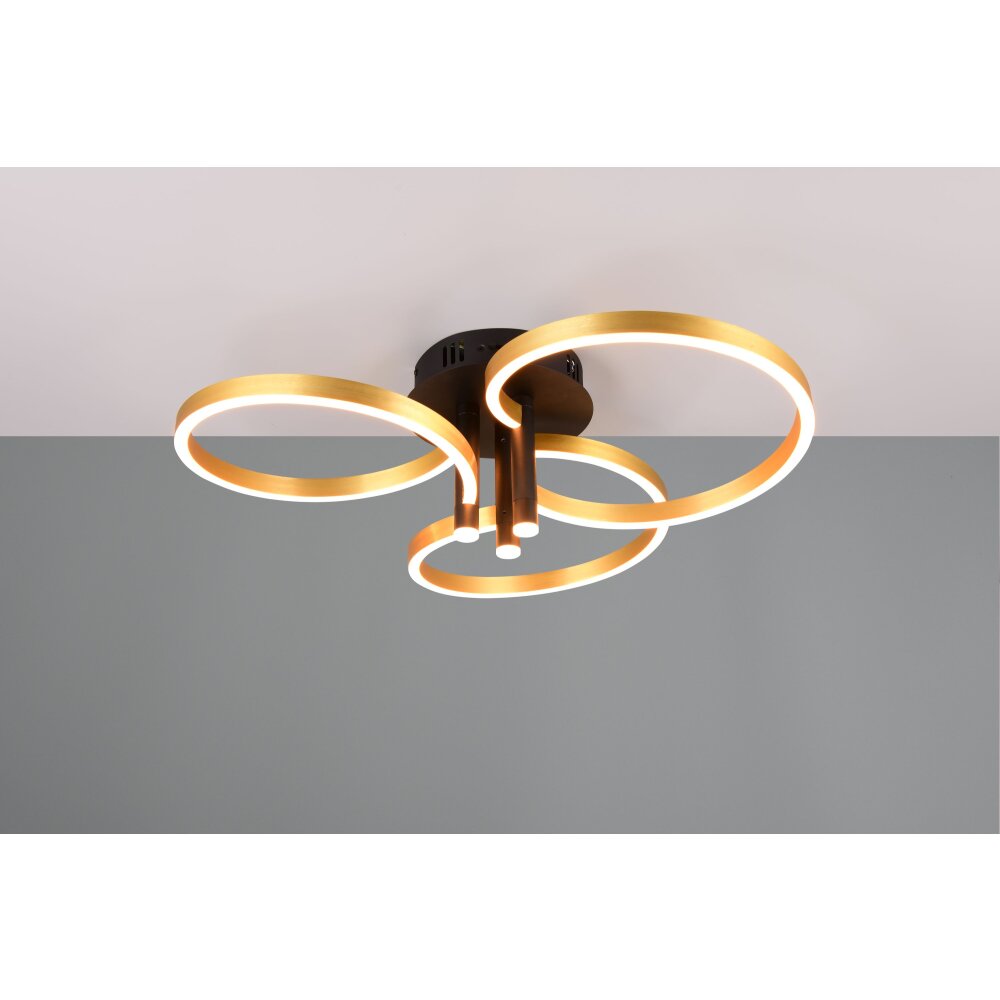 Trio Caruso Deckenleuchte LED Schwarz-Gold, 1-flammig main product photo