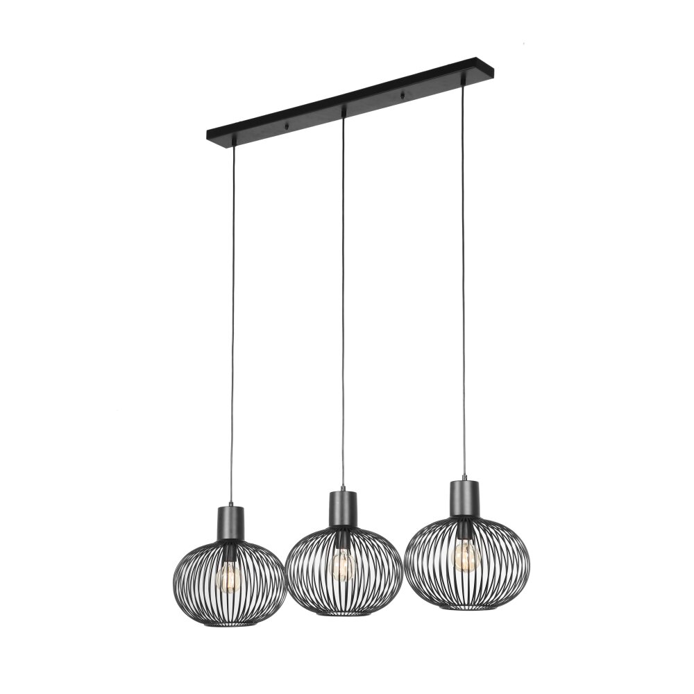 Trio GILA Pendelleuchte Schwarz, 3-flammig main product photo