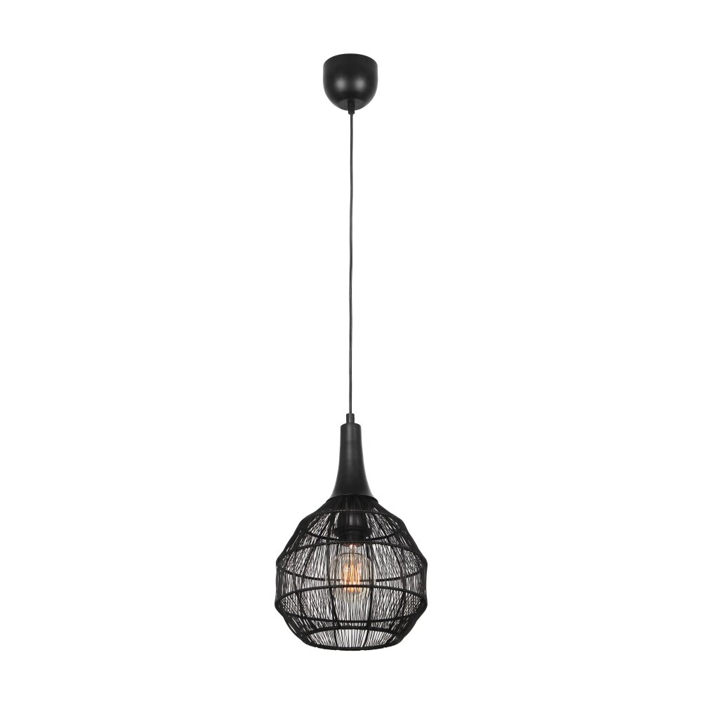 Trio SORAYA Pendelleuchte Schwarz, 1-flammig main product photo