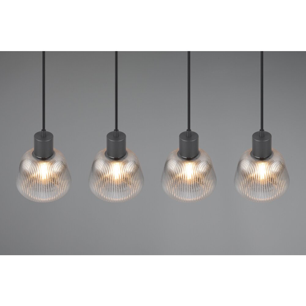 Trio Tarifa Pendelleuchte Schwarz, 4-flammig