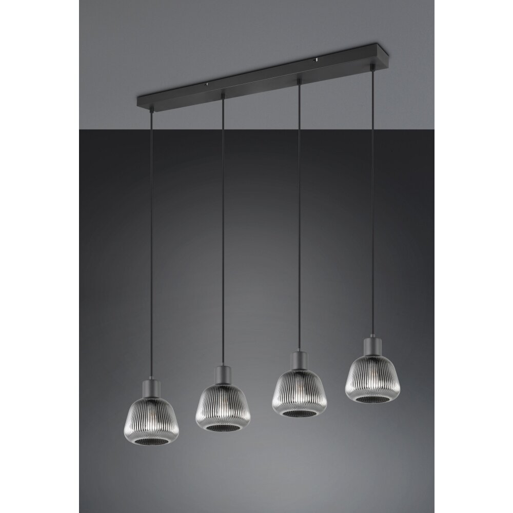 Trio Tarifa Pendelleuchte Schwarz, 4-flammig
