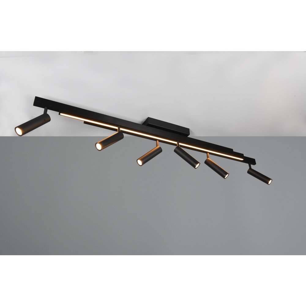 Trio Zeno Deckenleuchte LED Schwarz, 7-flammig, Fernbedienung main product photo