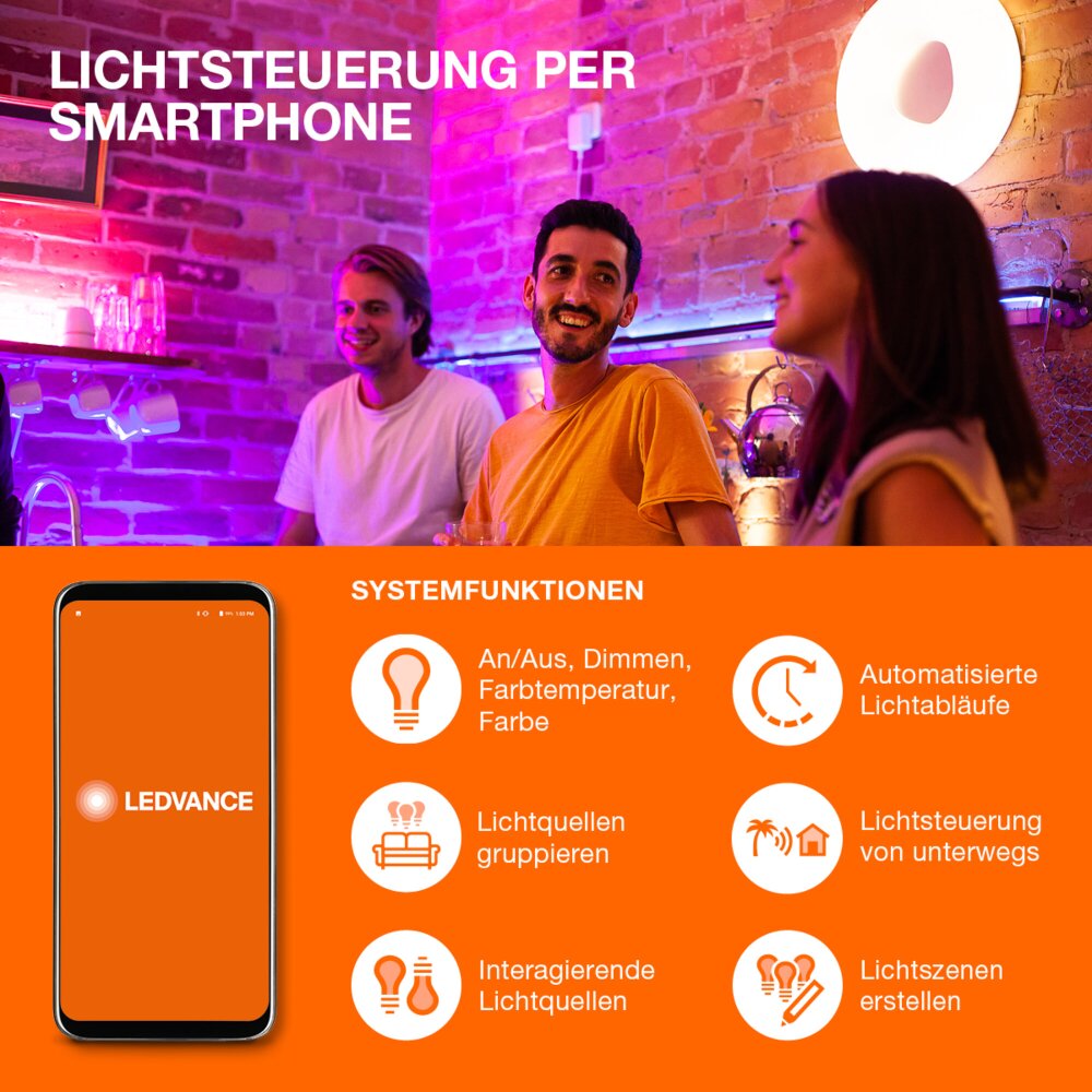 LEDVANCE SMART WIFI DECOR Wand- und Deckenleuchte Weiß, 1-flammig