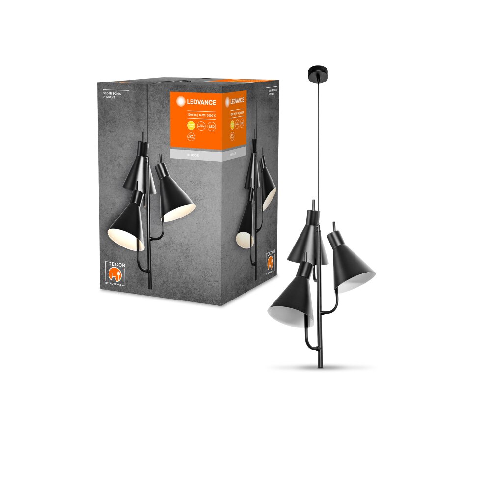LEDVANCE DECOR Wand- und Deckenleuchte Schwarz, 1-flammig main product photo