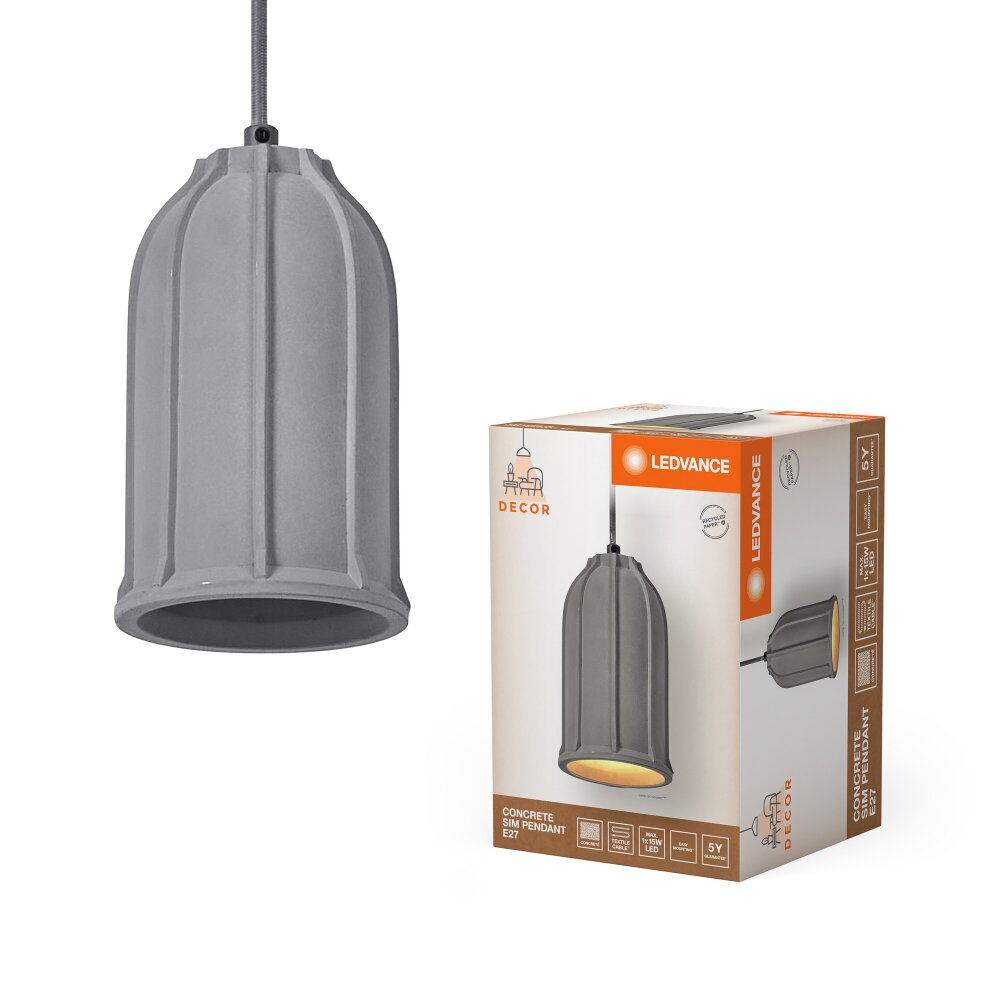 LEDVANCE DECOR Wand- und Deckenleuchte Grau, 1-flammig main product photo