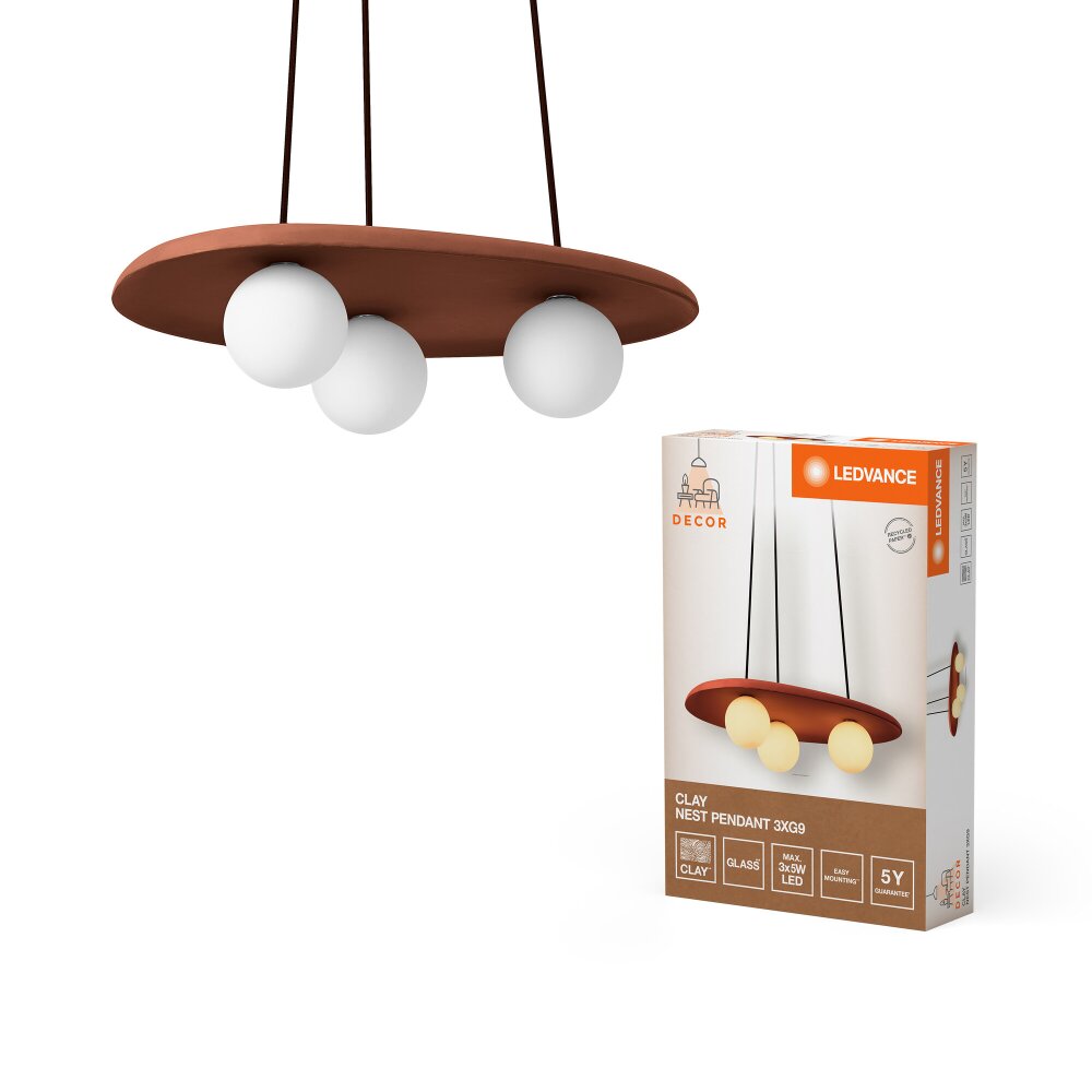 LEDVANCE DECOR Wand- und Deckenleuchte Braun, 3-flammig main product photo