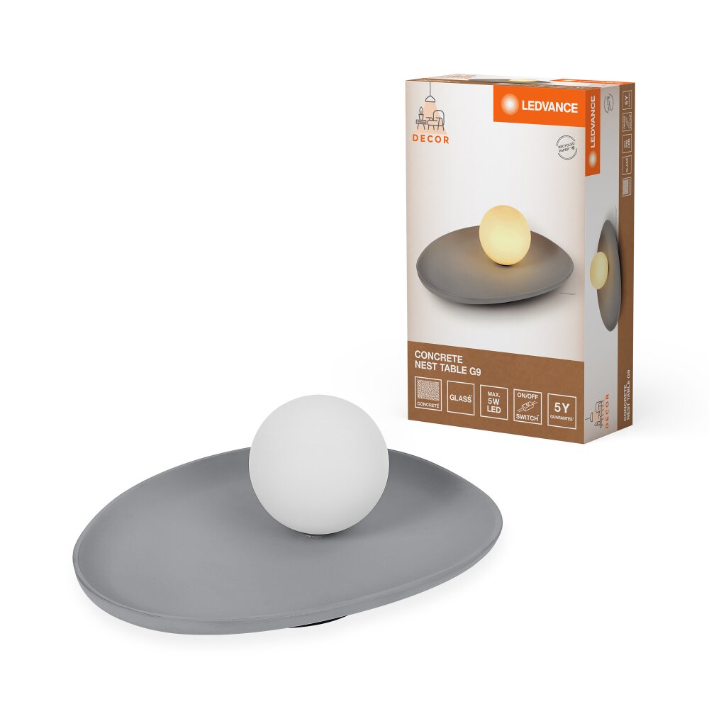 LEDVANCE DECOR Wand- und Deckenleuchte Grau, 1-flammig main product photo