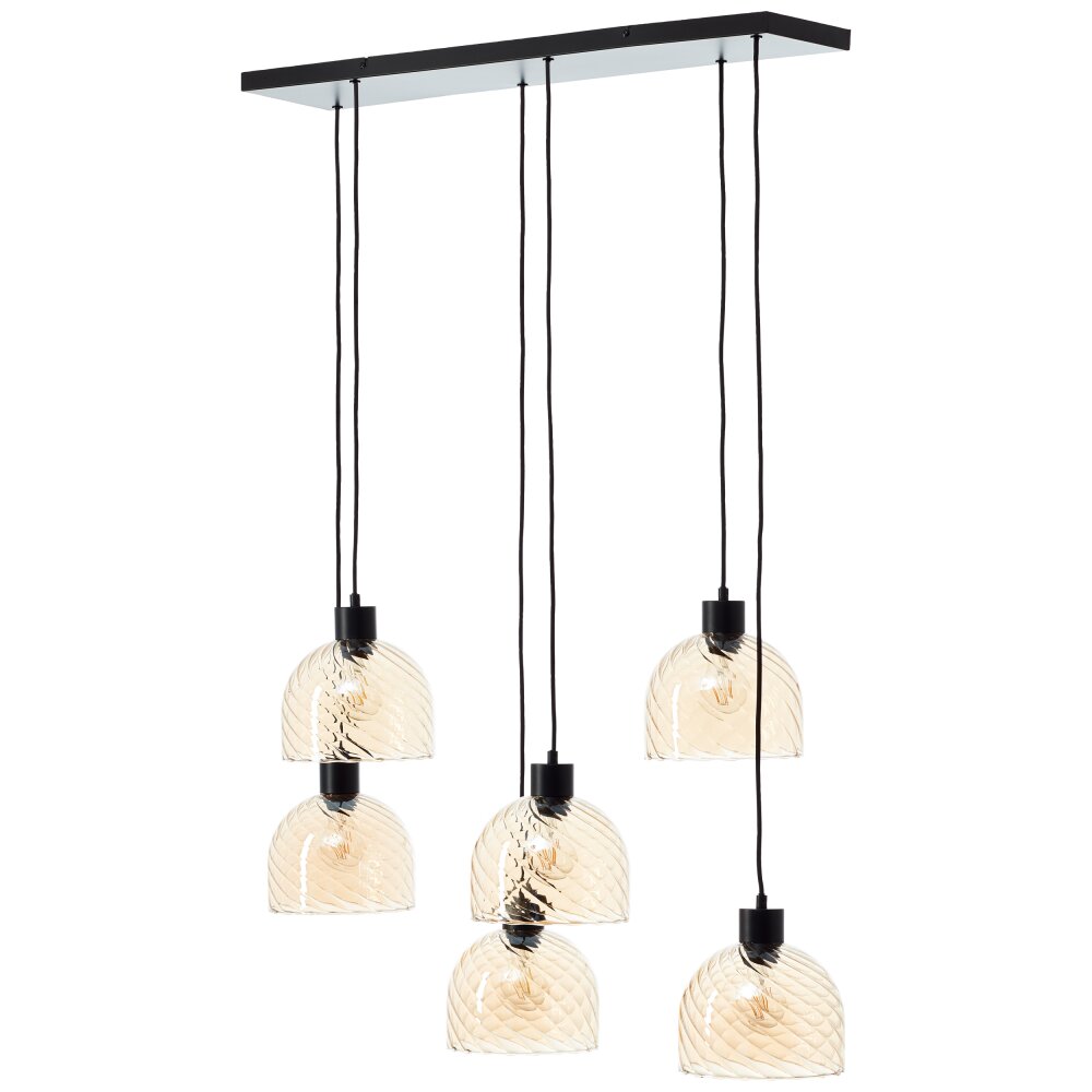 Brilliant Casto Pendelleuchte Schwarz, 6-flammig