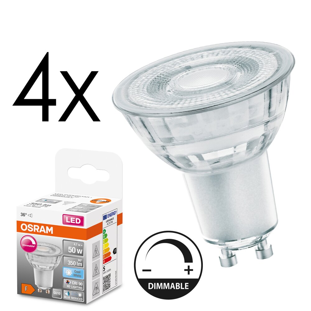 LED GU10 4er Set 4,7 Watt 4000 Kelvin 350 Lumen main product photo