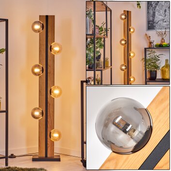 Chehalis Stehleuchte Naturfarben, Schwarz, 6-flammig Chehalis Stehleuchte Naturfarben, Schwarz, 6-flammig