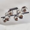 Gastor Deckenleuchte Glas 15 cm Chrom, Rauchfarben, 8-flammig