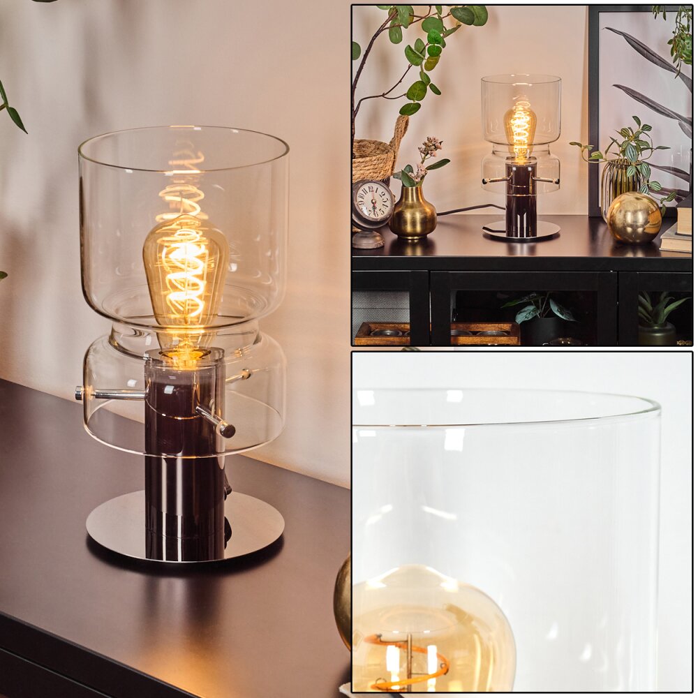 Hasvik Tischleuchte Chrom, Schwarz, 1-flammig main product photo