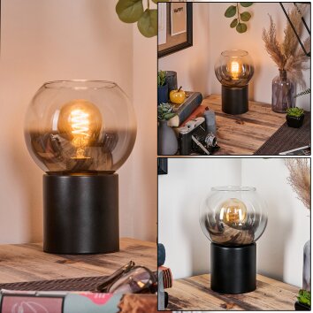 Koyoto Tischleuchte Glas 15 cm Klar, Rauchfarben, 1-flammig