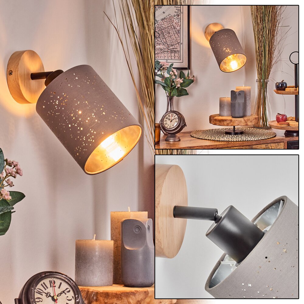 Lendemarke Wandleuchte Naturfarben, Schwarz, 1-flammig main product photo