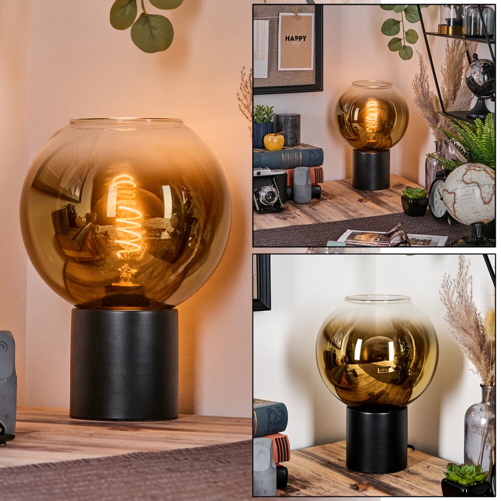 Koyoto Tischleuchte Glas 20 cm Gold, Klar, 1-flammig main product photo