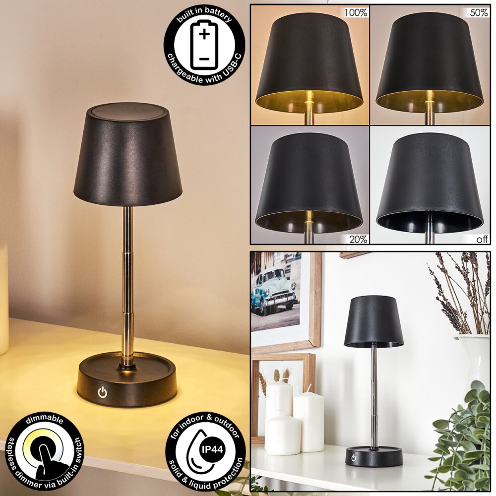 Amien Tischleuchte LED Schwarz, Silber, 1-flammig main product photo
