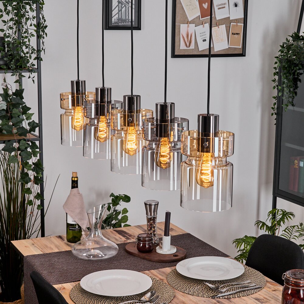 Hasvik Hängeleuchte Schwarz, 5-flammig main product photo