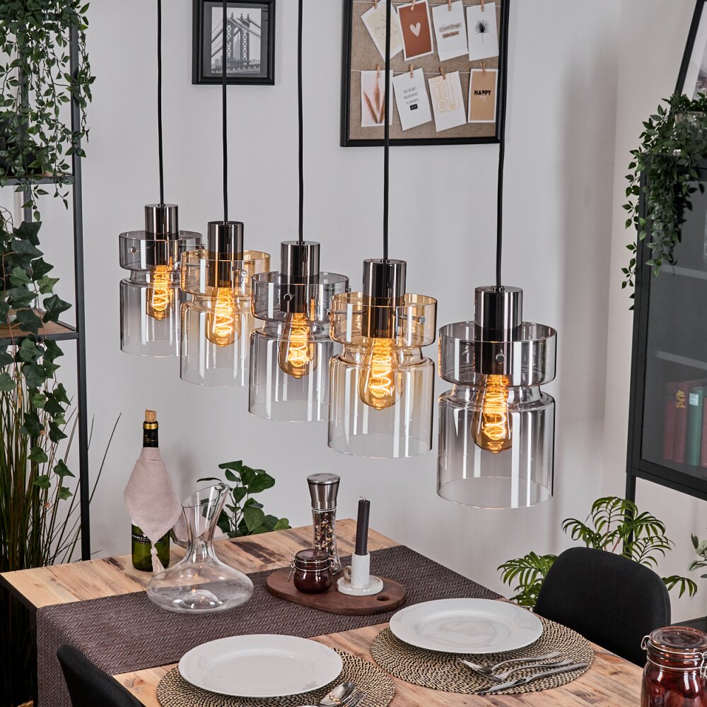 Hasvik Hängeleuchte Schwarz, 5-flammig main product photo