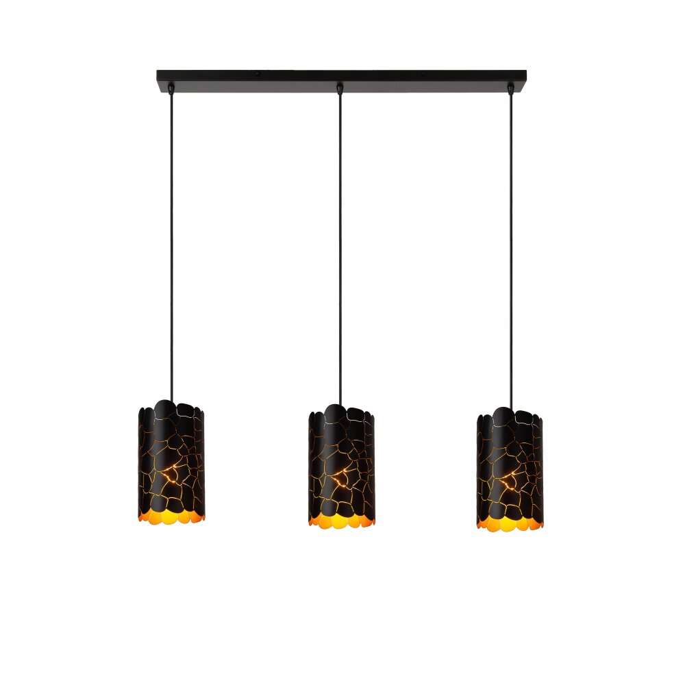 Lucide ALMELO Pendelleuchte Schwarz, 3-flammig main product photo