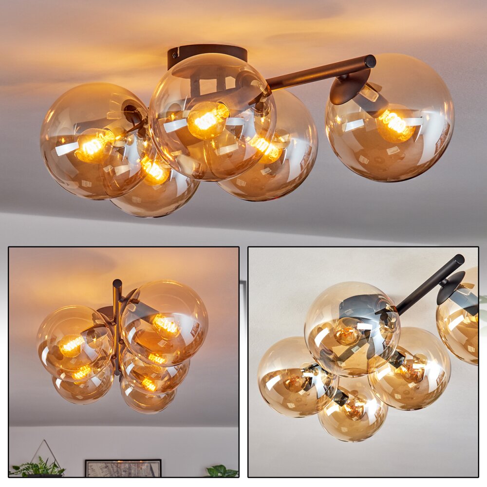Gastor Deckenleuchte Glas 15 cm Bernsteinfarben, 5-flammig main product photo