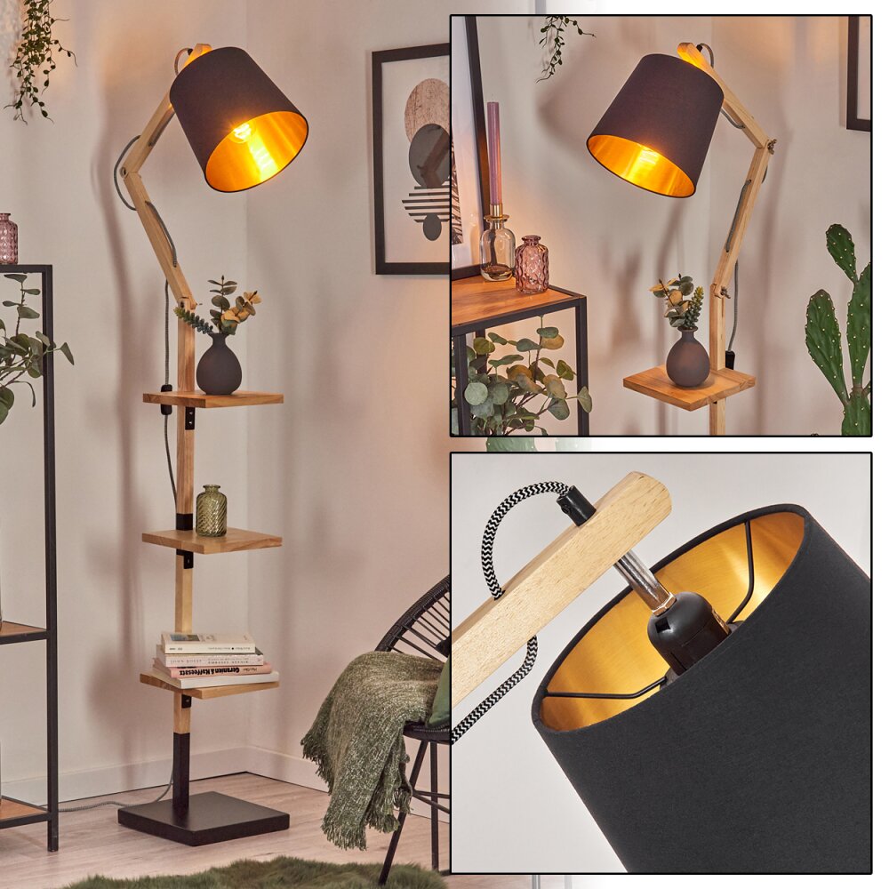 Tukchor Stehleuchte Naturfarben, Schwarz, 1-flammig main product photo